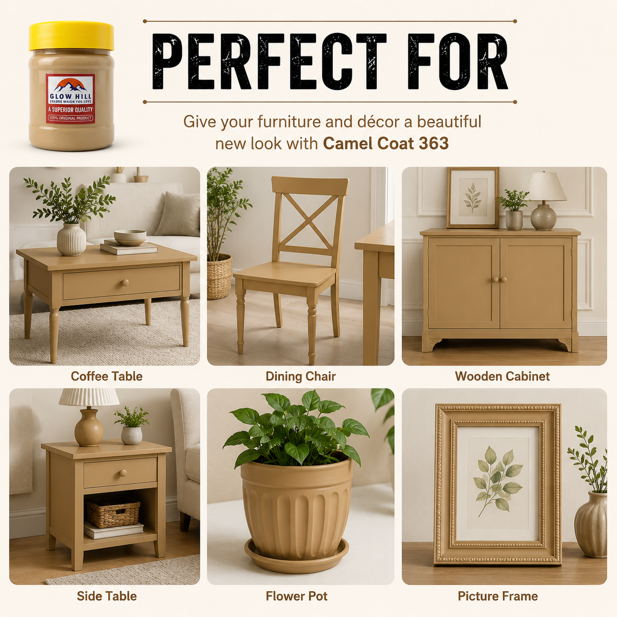 Camel Coat 363 Chalk Paint for Furniture, Wood, Cabinets & DIY Projects