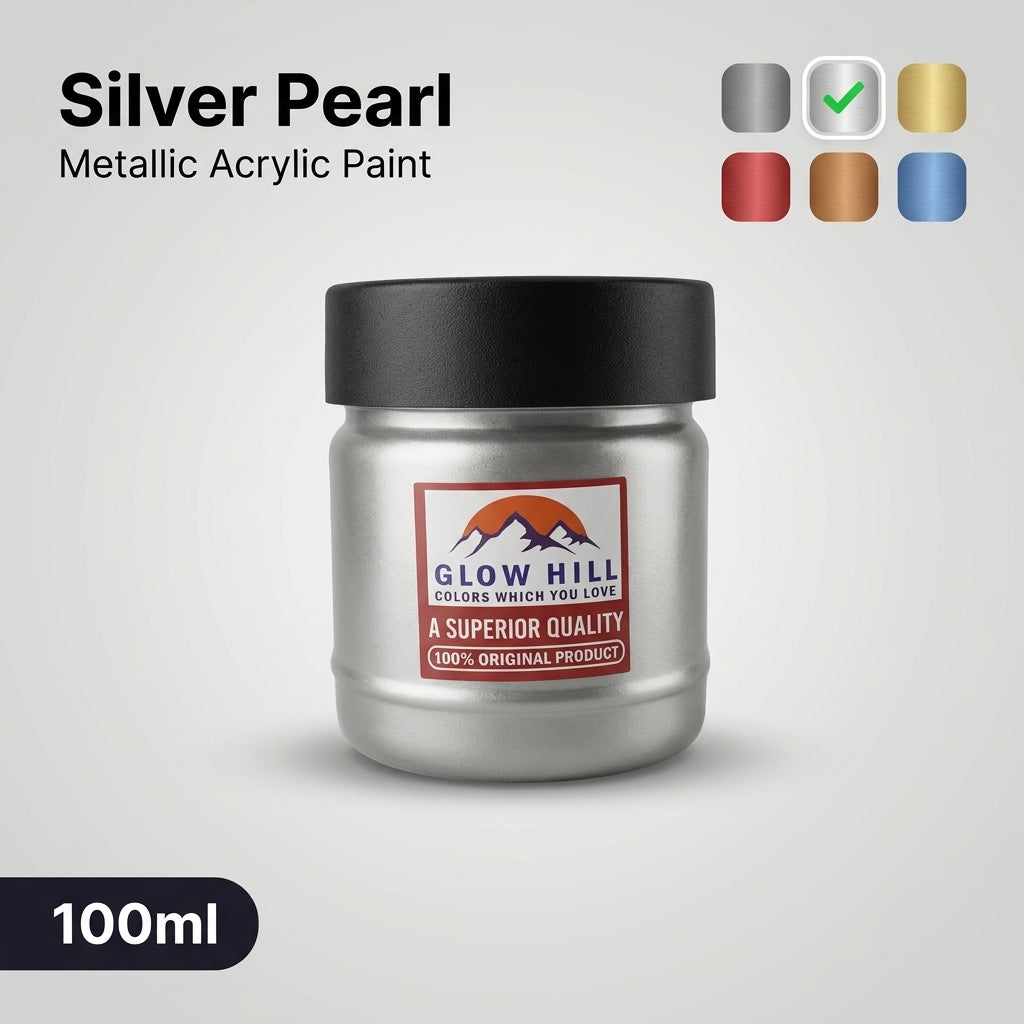 silver paint, silver metallic paint, metallic acrylic paint, pearl paint, acrylic paint, furniture paint, wood paint, metal paint, glass paint, diy paint, craft paint, qsak360