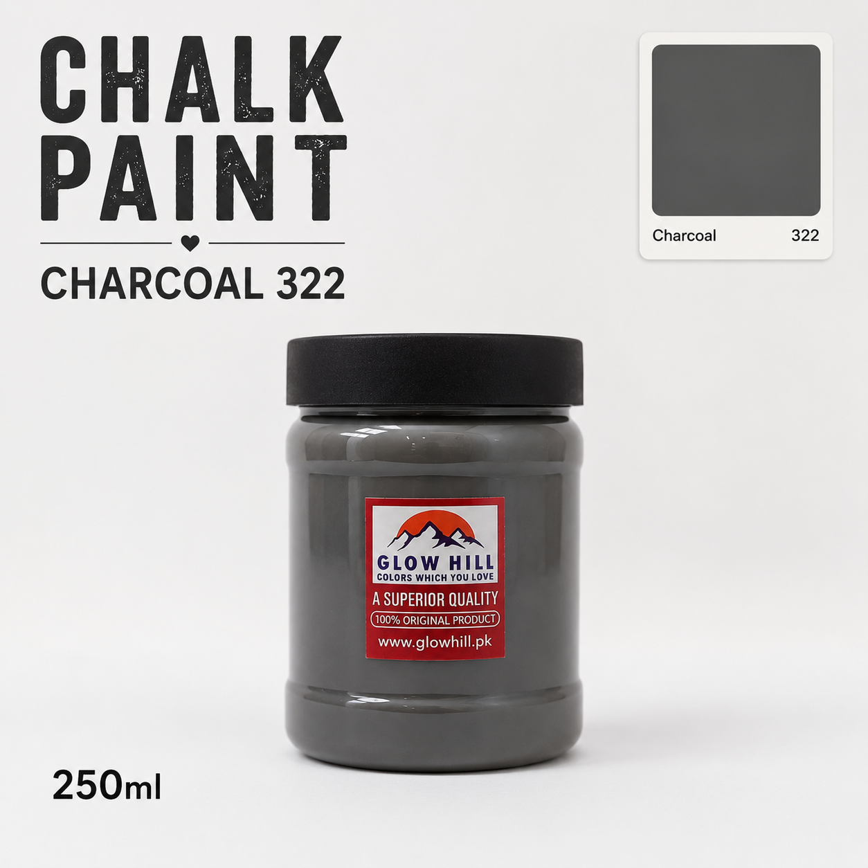 Charcoal 322 Chalk Paint for Furniture, Wood, Cabinets & DIY Projects