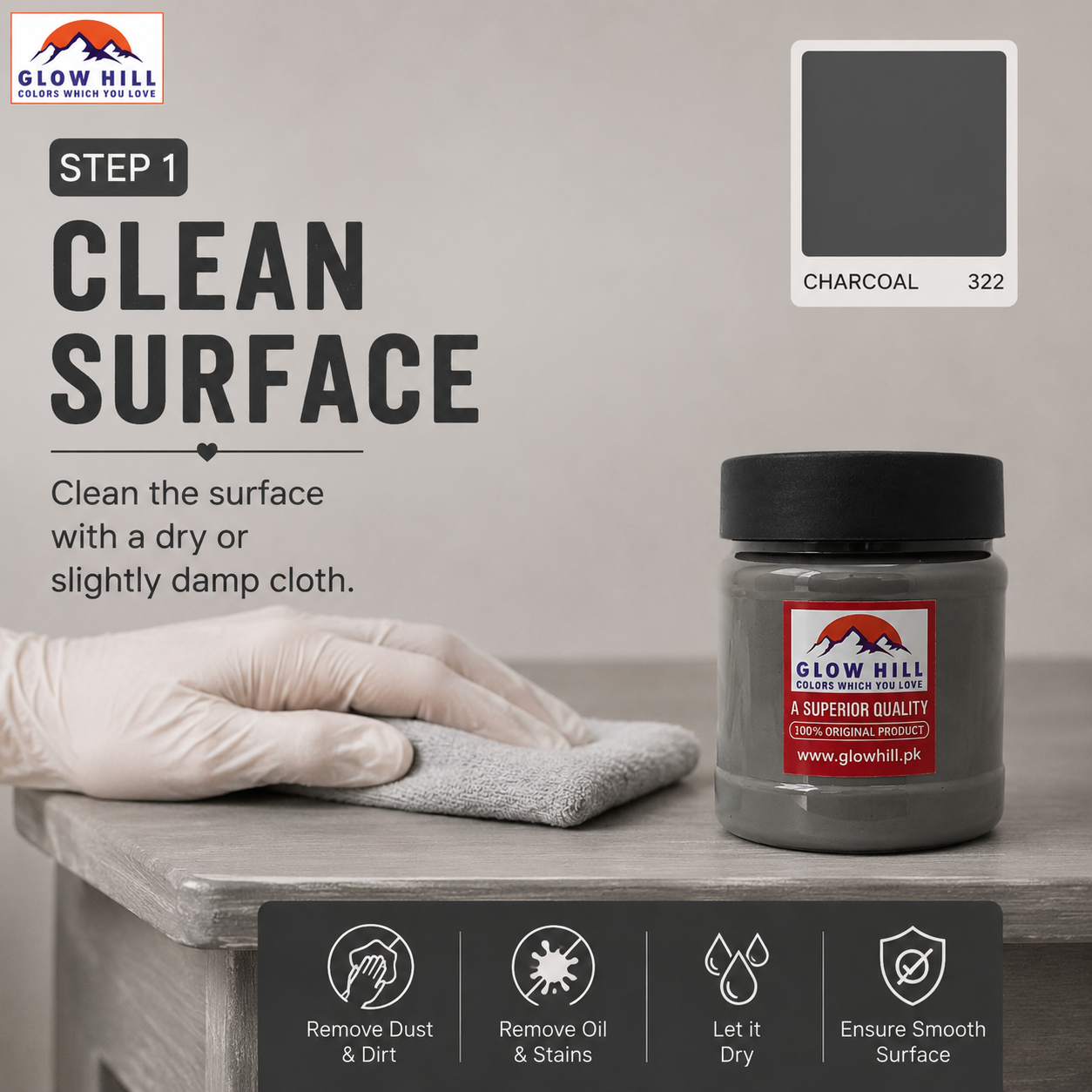 Charcoal 322 Chalk Paint for Furniture, Wood, Cabinets & DIY Projects