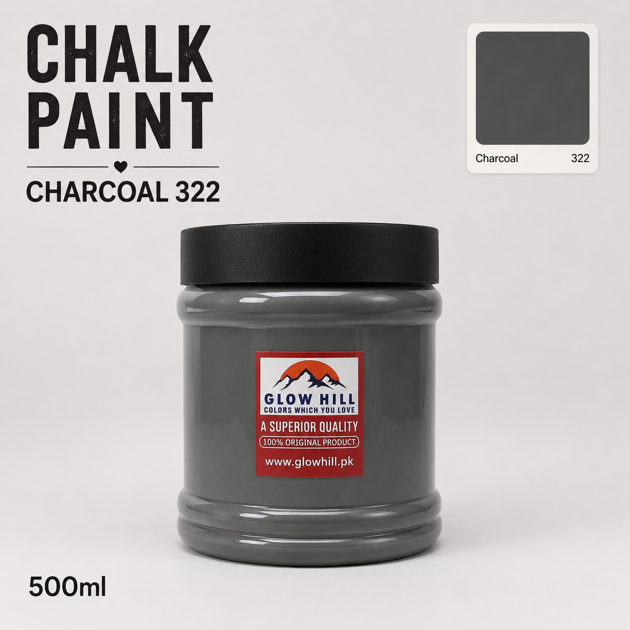 Charcoal 322 Chalk Paint for Furniture, Wood, Cabinets & DIY Projects