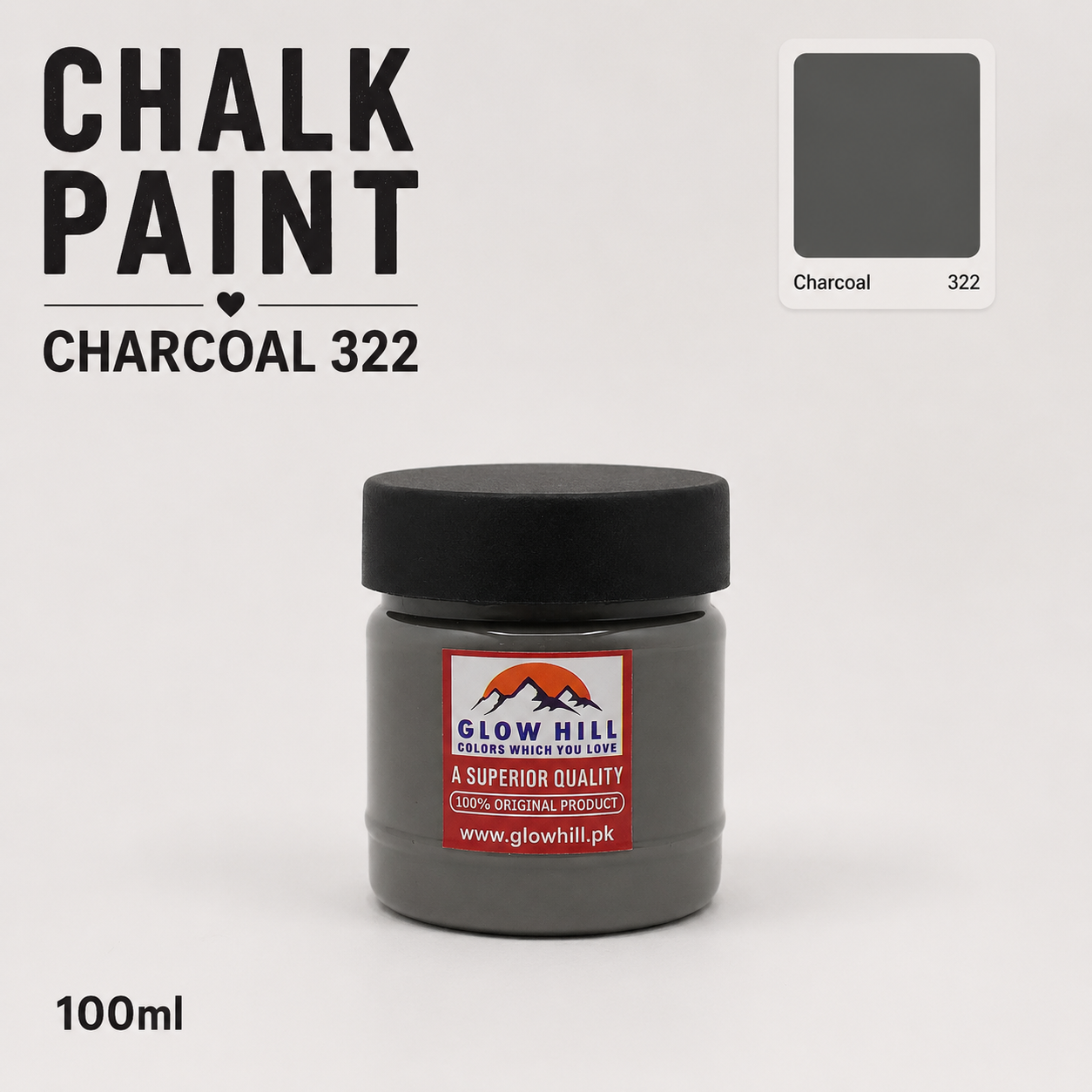 Charcoal 322 Chalk Paint for Furniture, Wood, Cabinets & DIY Projects