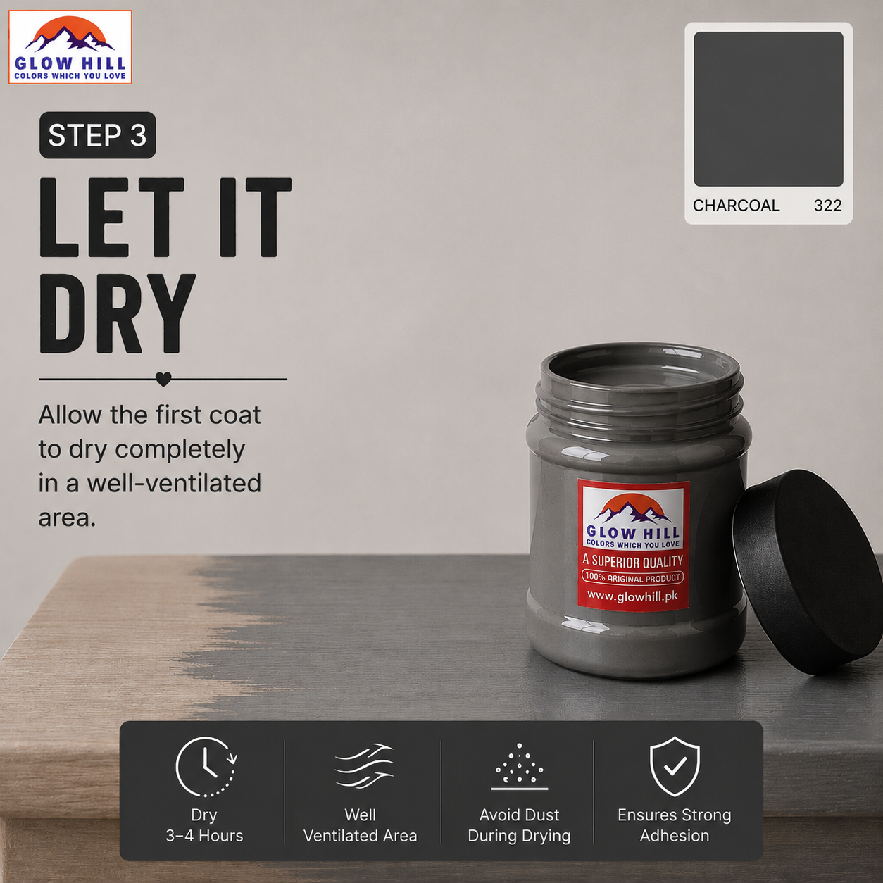 Charcoal 322 Chalk Paint for Furniture, Wood, Cabinets & DIY Projects