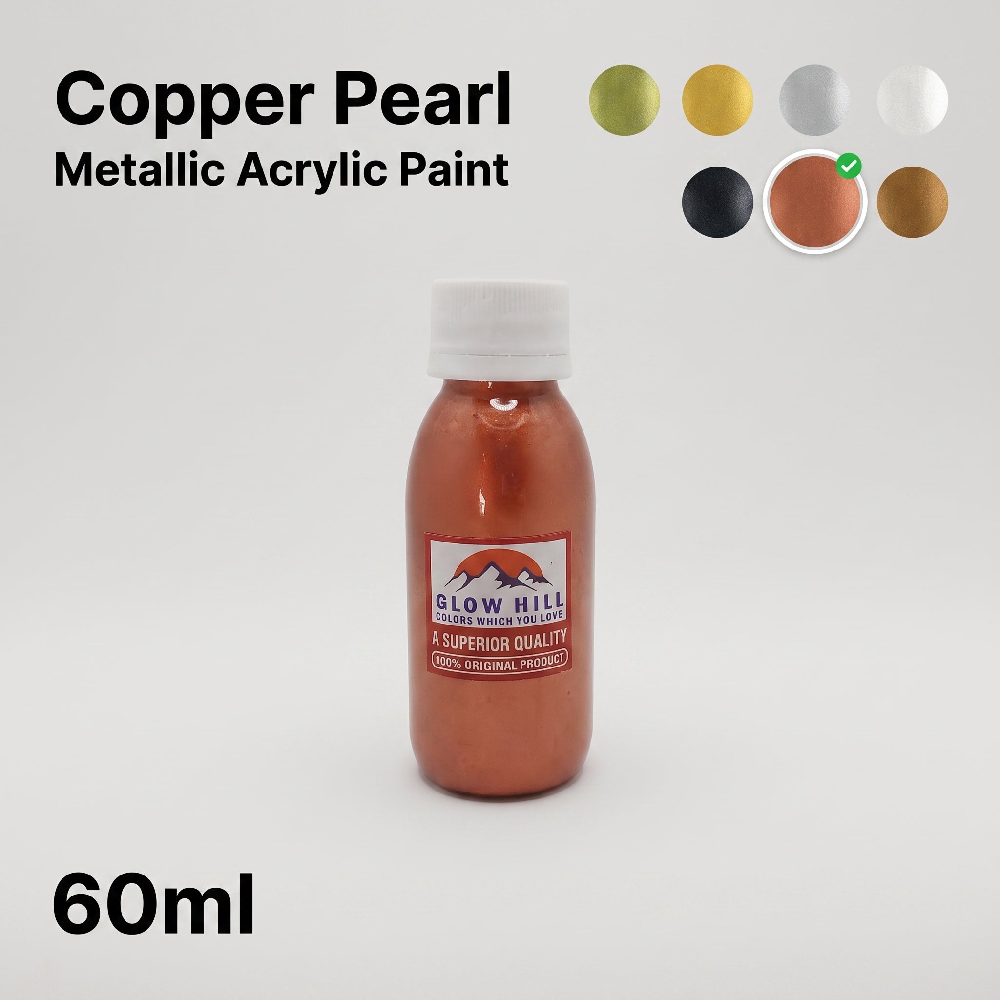 Copper Pearl Metallic Acrylic Paint for Wood, Metal, Glass & DIY Craft Projects