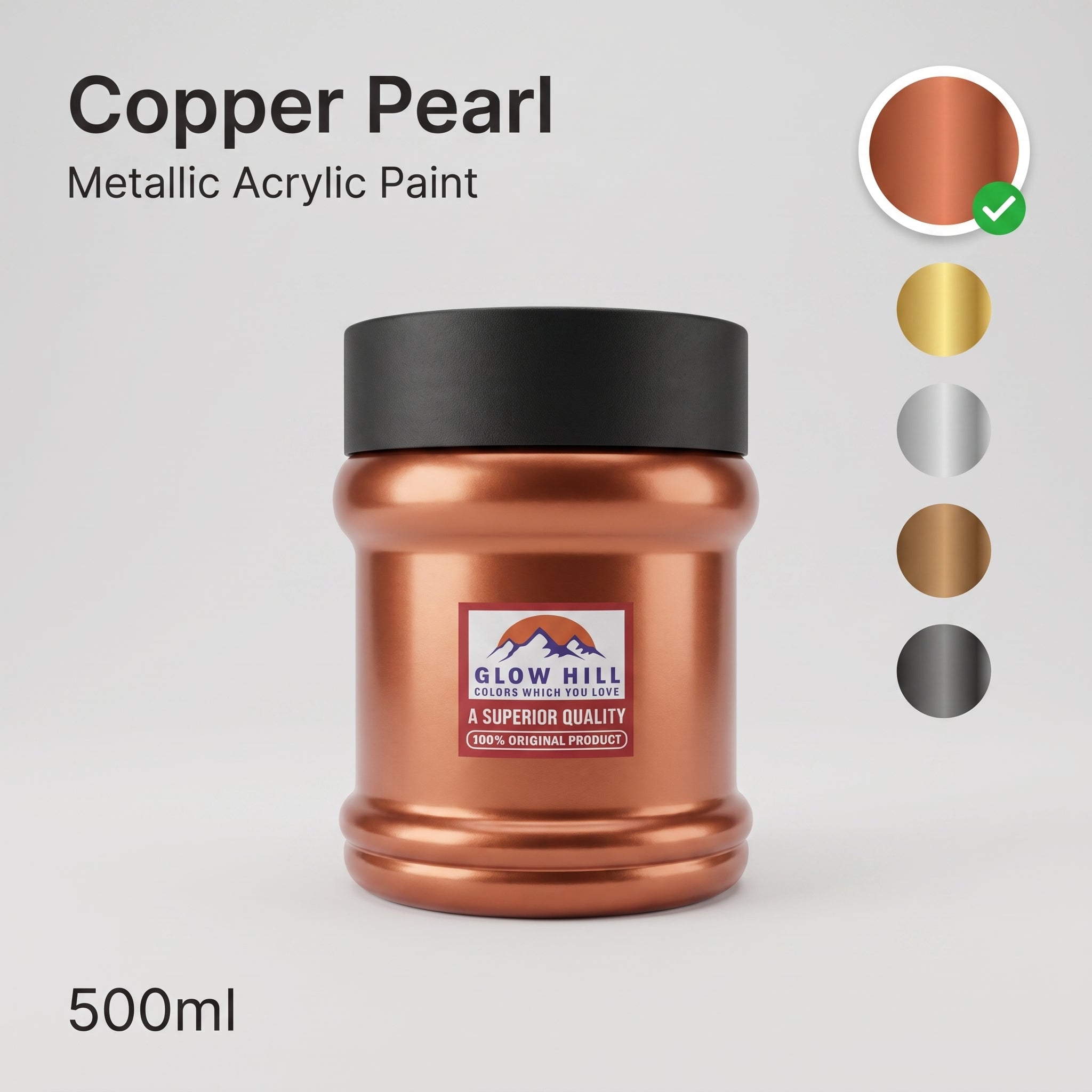 Copper Pearl Metallic Acrylic Paint for Wood, Metal, Glass & DIY Craft Projects