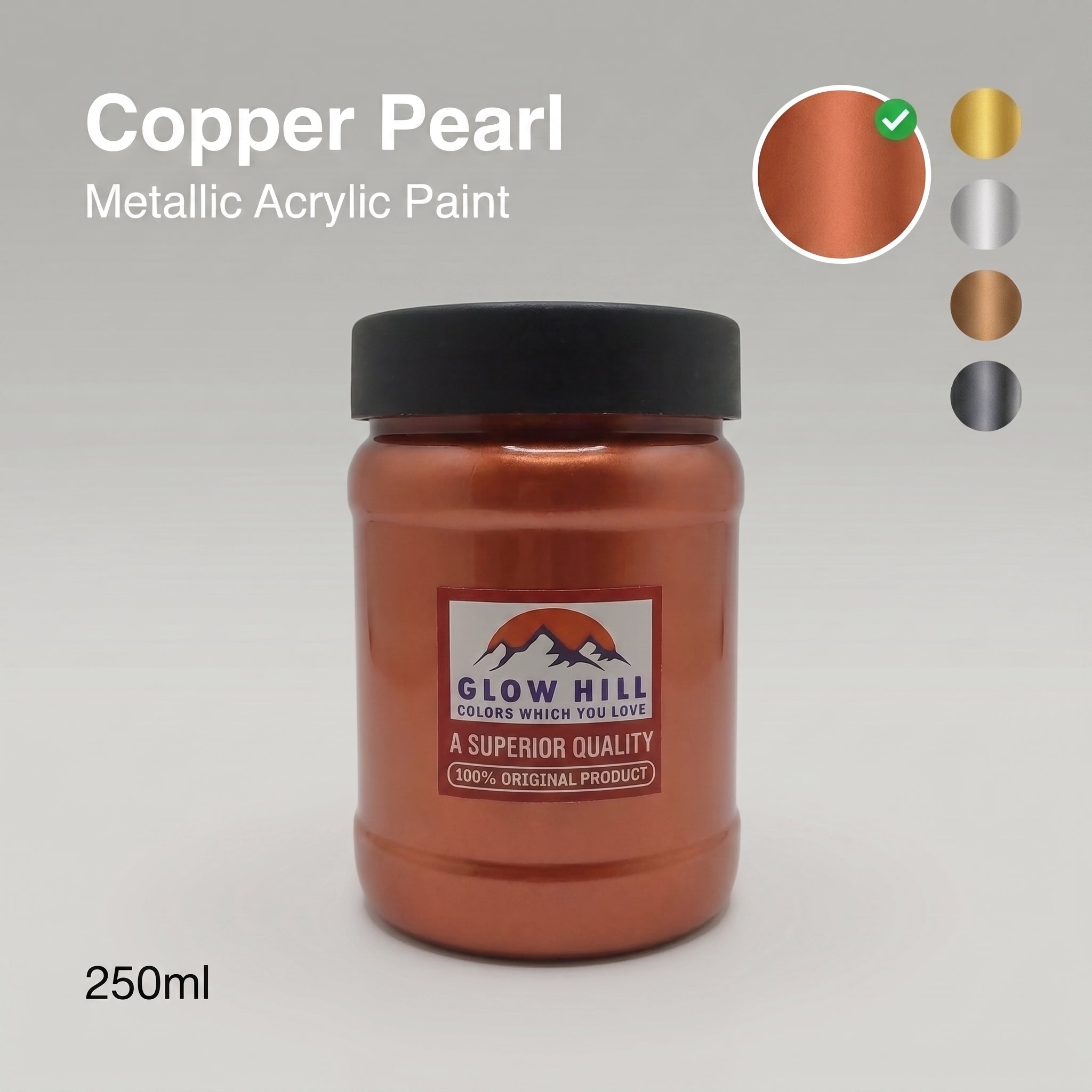 Copper Pearl Metallic Acrylic Paint for Wood, Metal, Glass & DIY Craft Projects