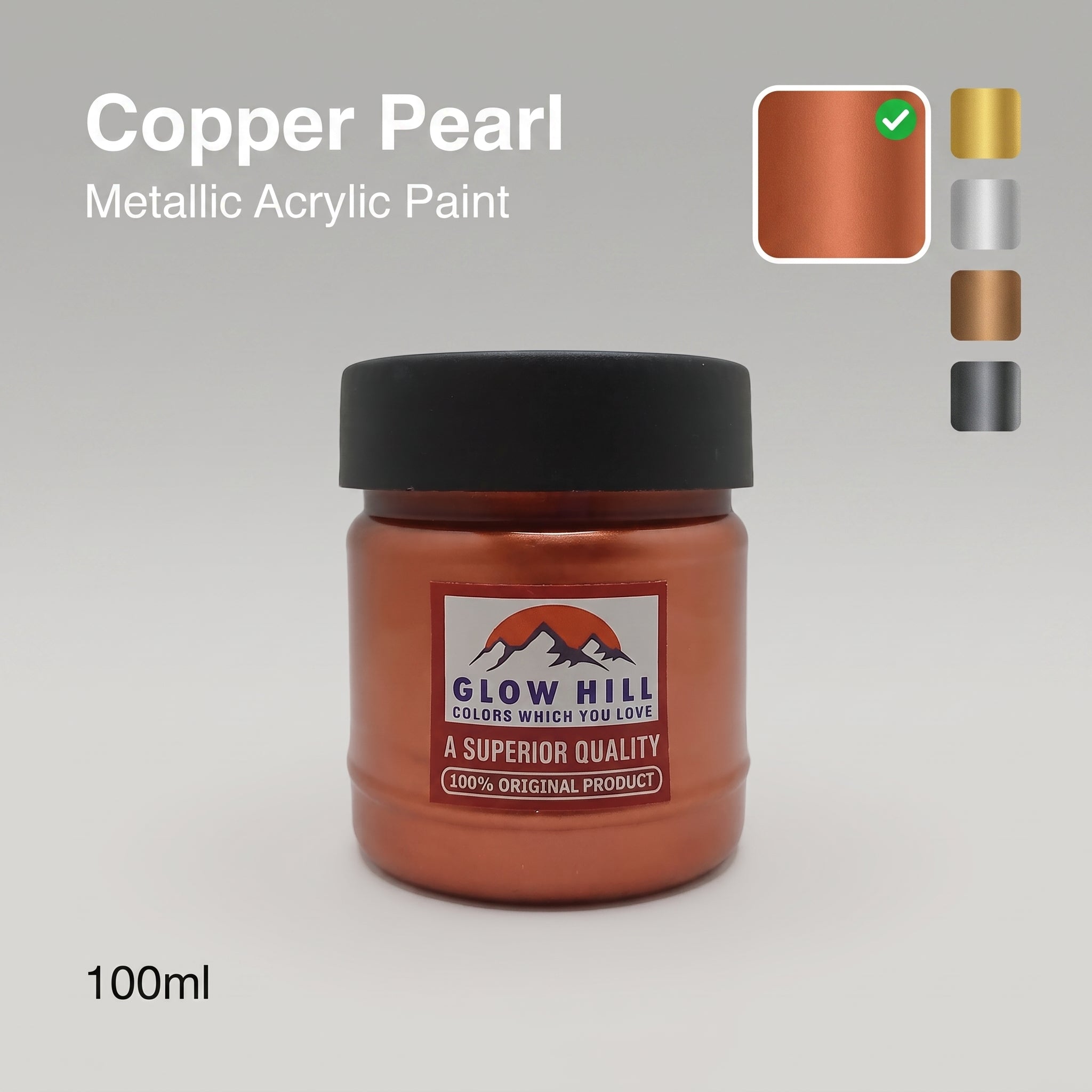Copper Pearl Metallic Acrylic Paint for Wood, Metal, Glass & DIY Craft Projects