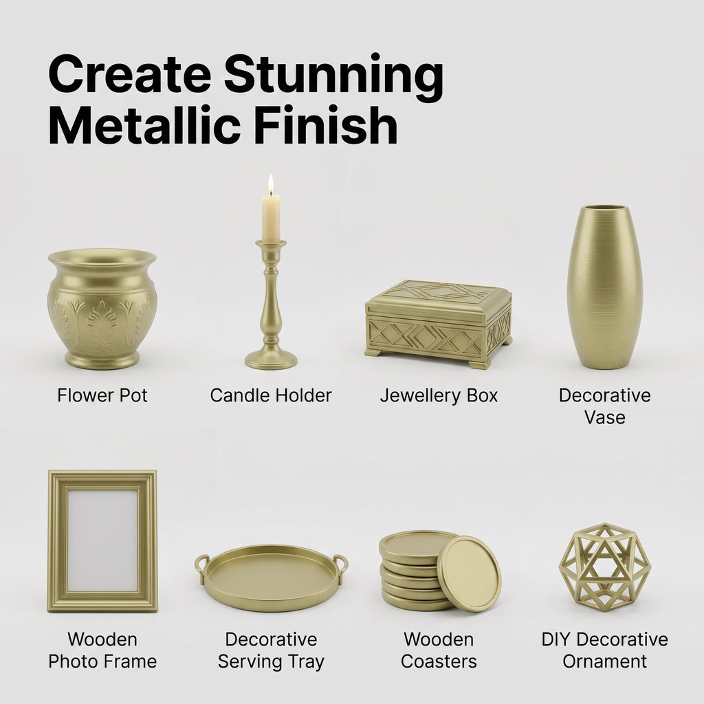 Greenish Gold Acrylic Metallic Pearl Paint for Wood, Metal, Glass & DIY Craft Projects
