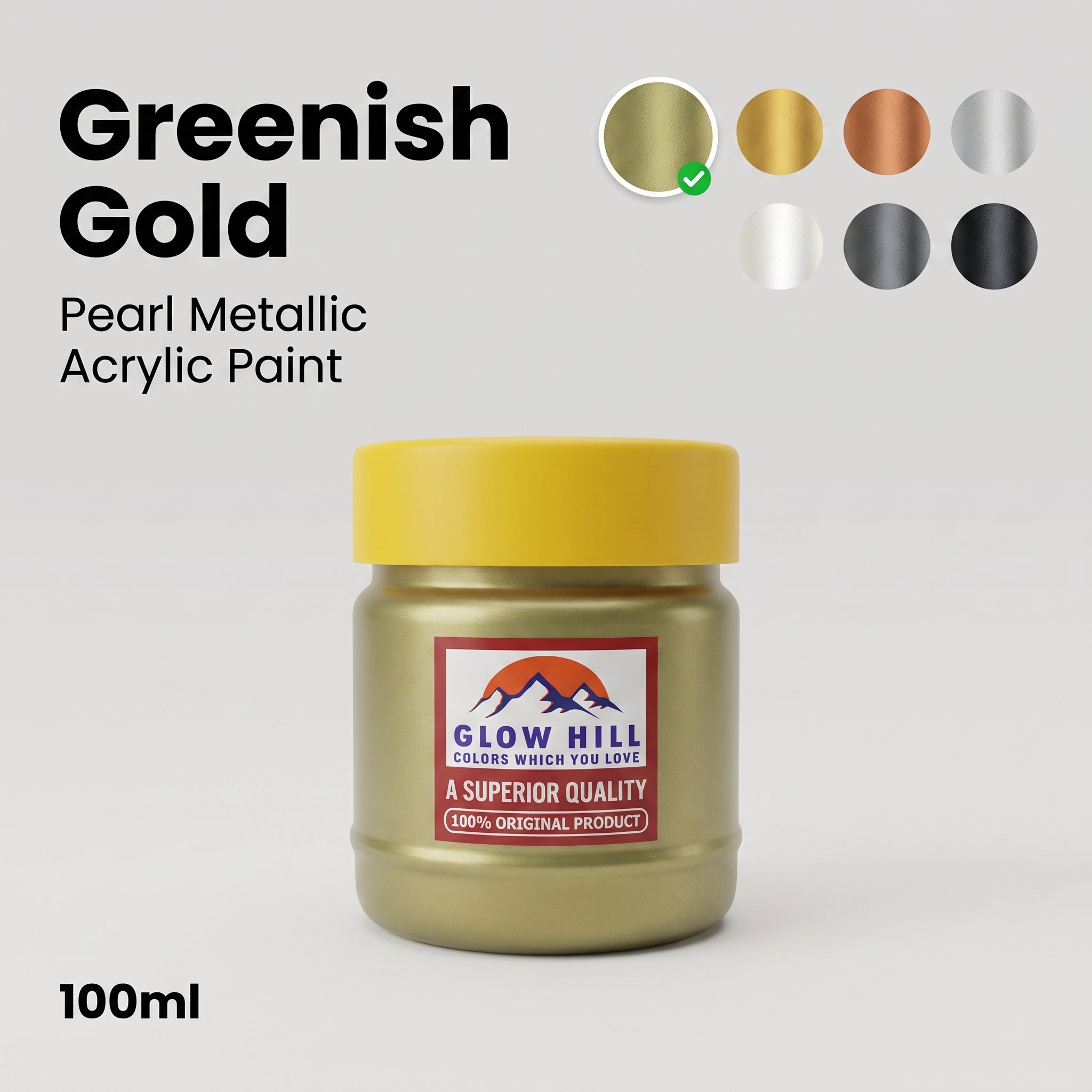 Greenish Gold Acrylic Metallic Pearl Paint for Wood, Metal, Glass & DIY Craft Projects