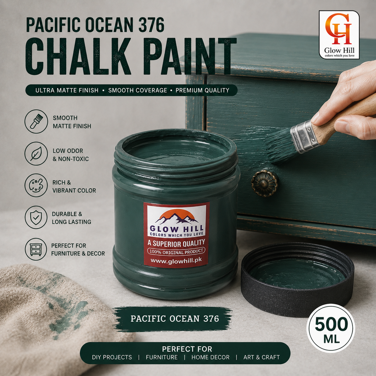 Pacific Ocean 376 Chalk Paint for Furniture, Wood, Cabinets & DIY Projects