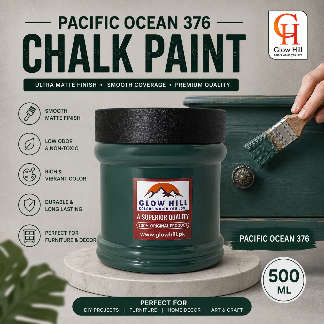 Pacific Ocean 376 Chalk Paint for Furniture, Wood, Cabinets & DIY Projects