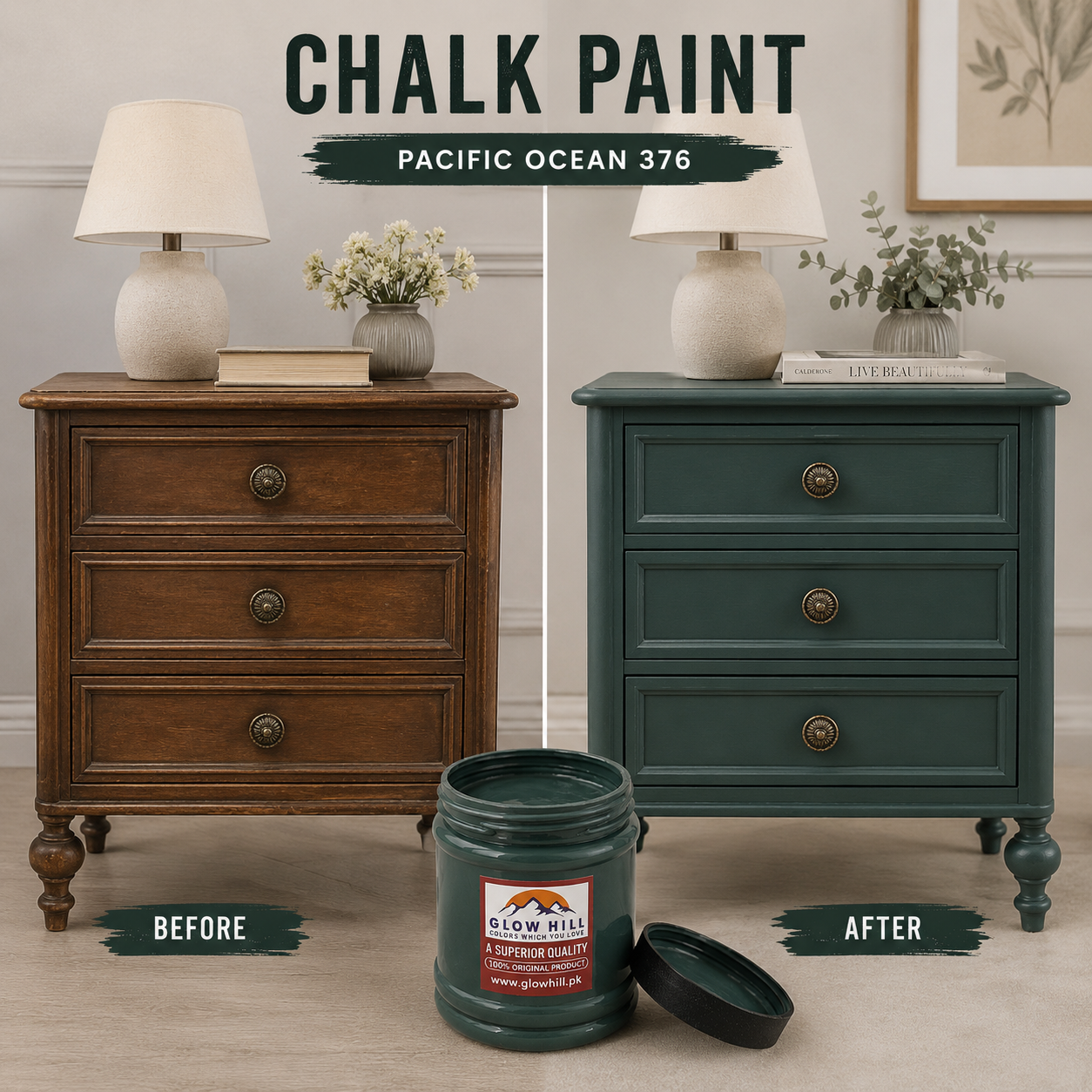 Pacific Ocean 376 Chalk Paint for Furniture, Wood, Cabinets & DIY Projects
